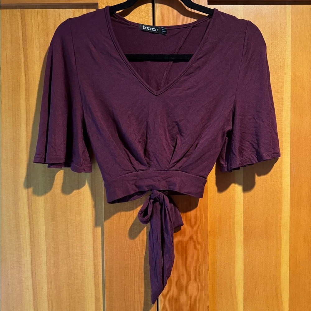 purple crop top